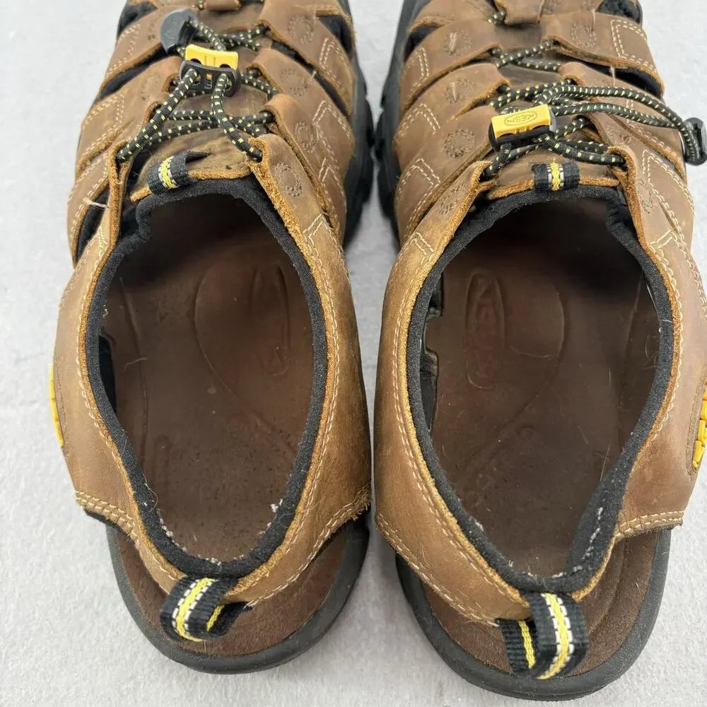 KEEN Newport Bison Brown Leather Waterproof Hiking Sandals Mens Sz 12.5 1001870